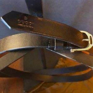 Gucci Leather Double Loop Belt